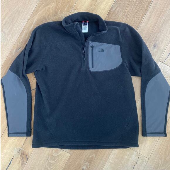 Men’s The North Face Black Fleece Quarter Zip Large - Picture 1 of 7